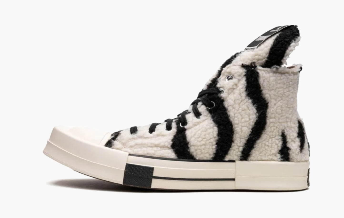 TURBODRK Chuck Taylor All Star 70 Hi "Rick Owens DRKSHDW Sherpa Zebra Print White Black"