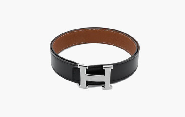 Reversible Leather Strap Buckle Belt "Black"