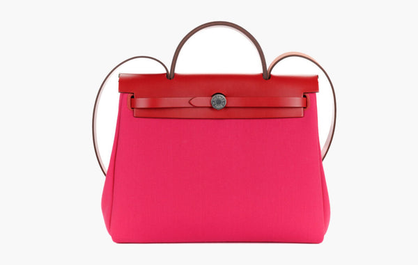 Hermes Herbag Zip 31 Bag Rouge Piment Rose Extreme Palladium | The Sortage