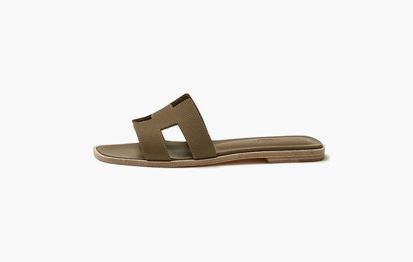 Oran Sandal Etoupe Epsom Leather "Dark Brown"