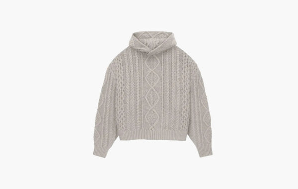 Essentials Cable Knit Hoodie "Silver Cloud"