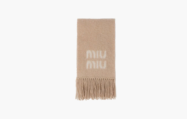 Miu Miu Wool and Mohair Scarf Beige | The Sortage