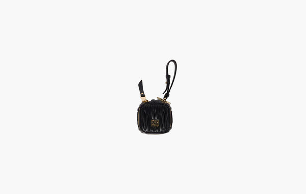 Miu Miu Trick Matelassé Nappa Leather Keyring Black | The Sortage