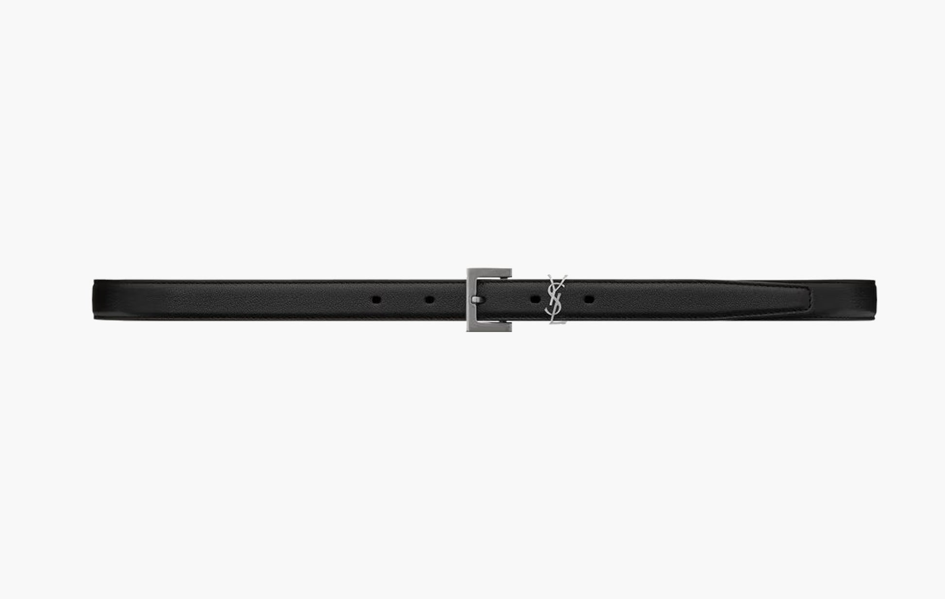 Yves Saint Laurent Cassandre Thin Belt Black | Sortage.