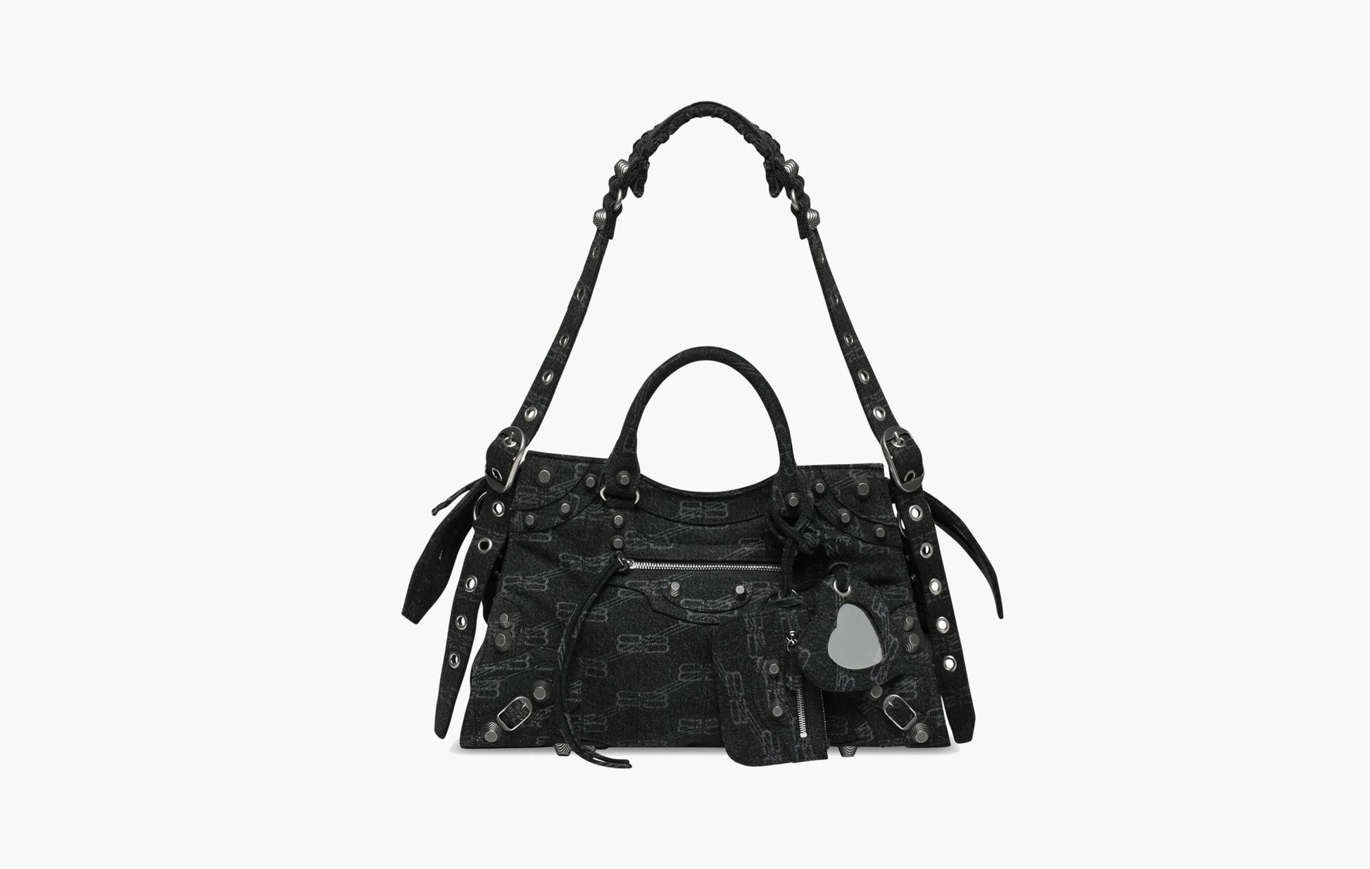 Balenciaga Le City Monogram Denim Bag Black | The Sortage