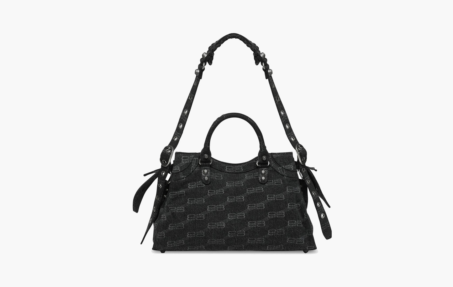 Balenciaga Le City Monogram Denim Bag Black | The Sortage