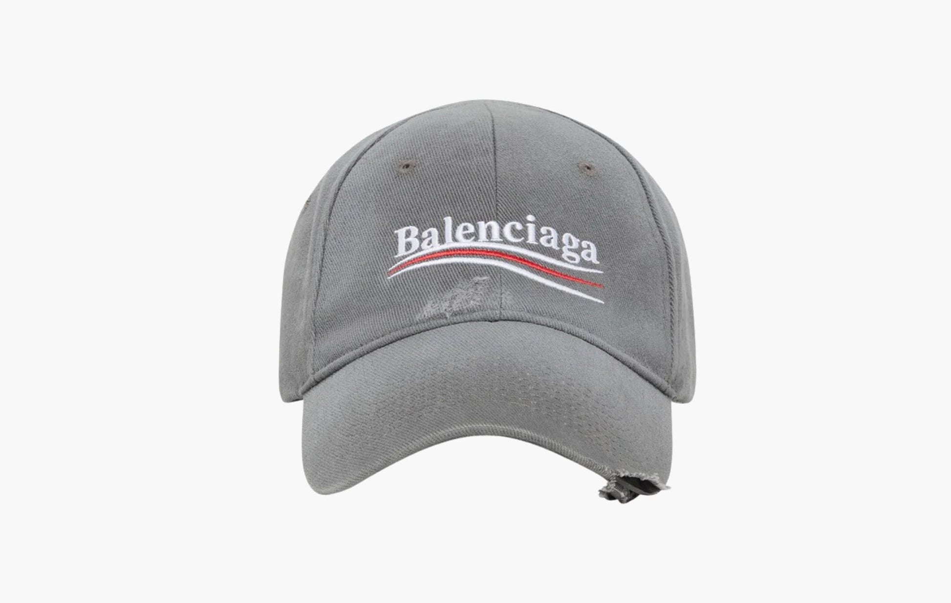 Balenciaga Political Campaign Destroyed Cap Gray Silver | The Sortage