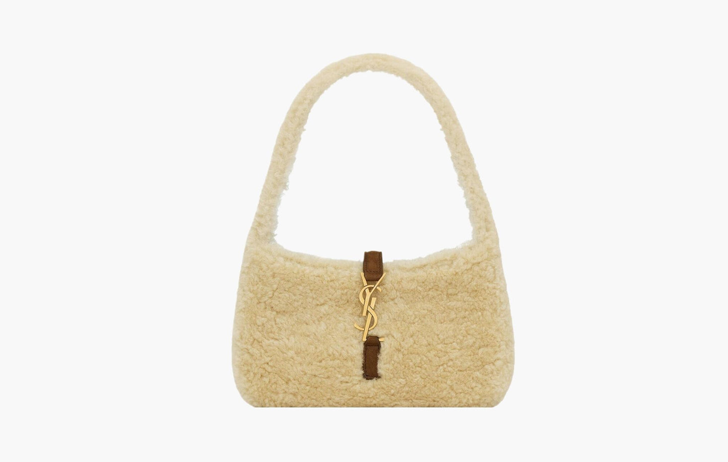 Saint Laurent Le 5 À 7 Mini Shearling Shoulder Bag Natural Beige | The Sortage