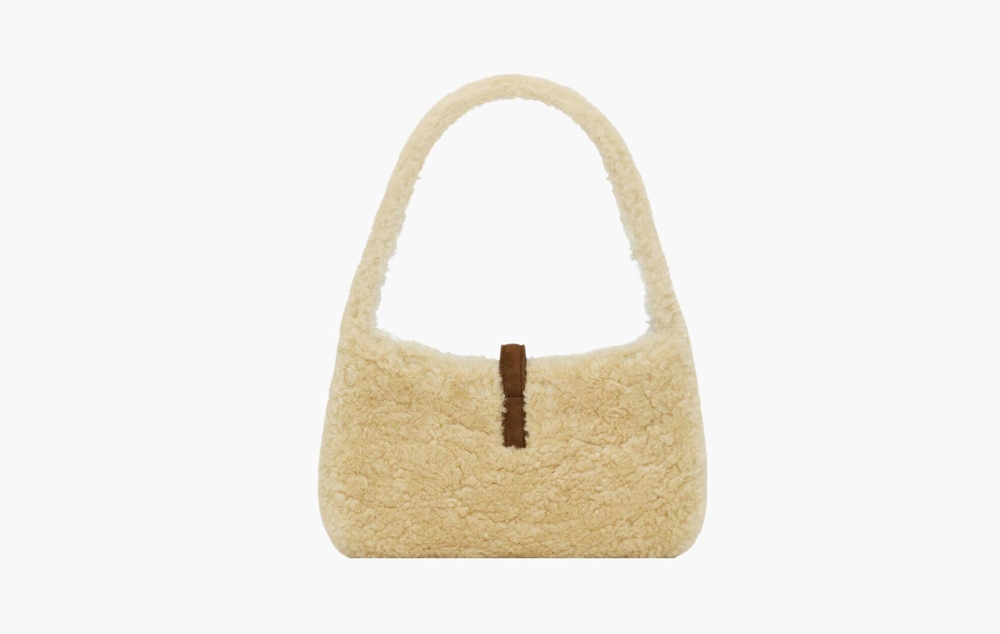 Saint Laurent Le 5 À 7 Mini Shearling Shoulder Bag Natural Beige | The Sortage