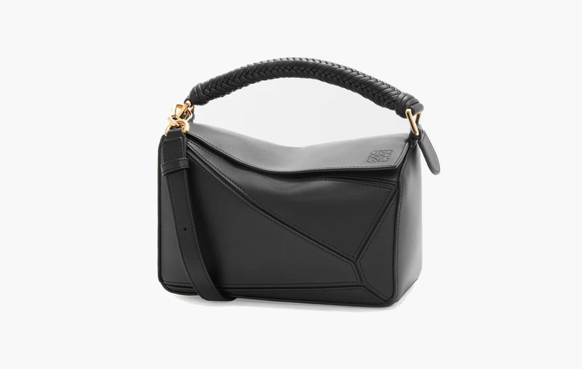 Loewe Small Puzzle Bag Black Smooth | The Sortage