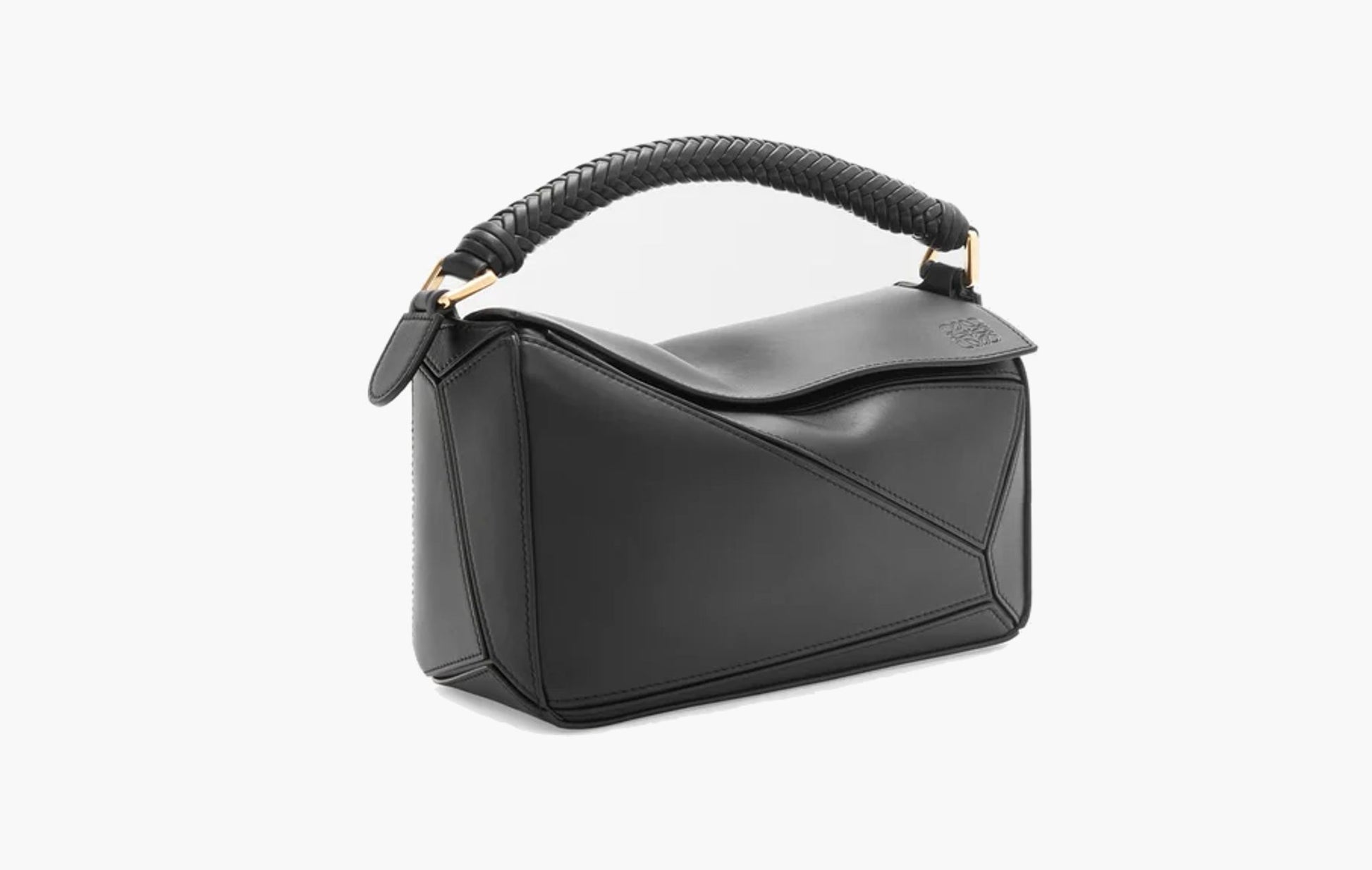 Loewe Small Puzzle Bag Black Smooth | The Sortage