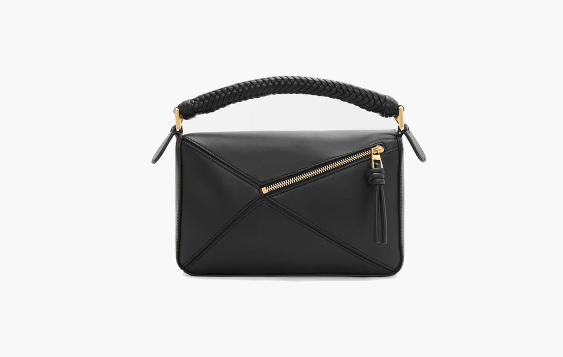 Loewe Small Puzzle Bag Black Smooth | The Sortage