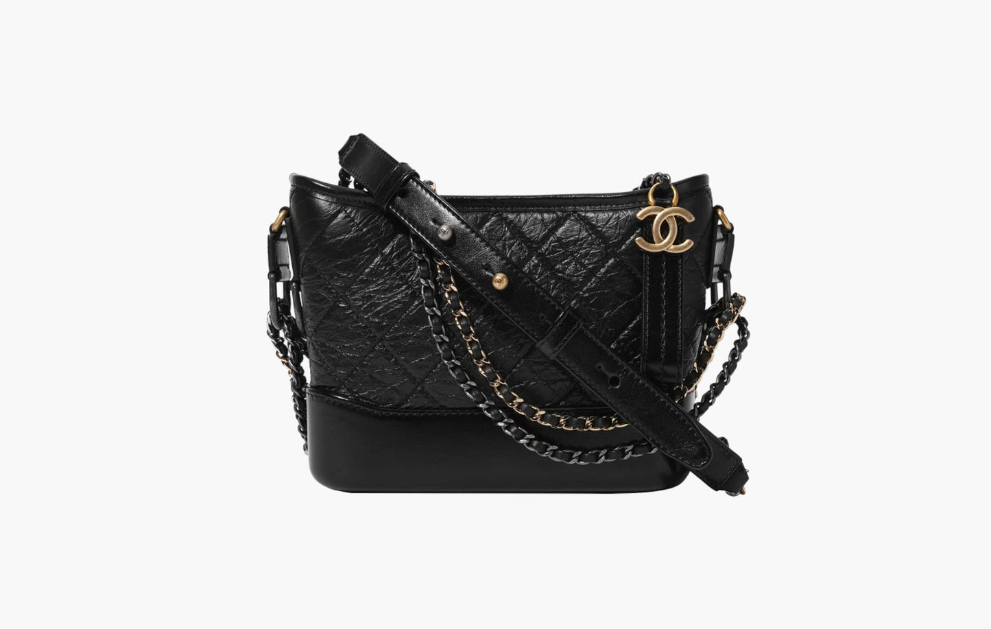 Chanel Gabrielle Small Hobo Bag Aged Calfskin Gold Black | The Sortage