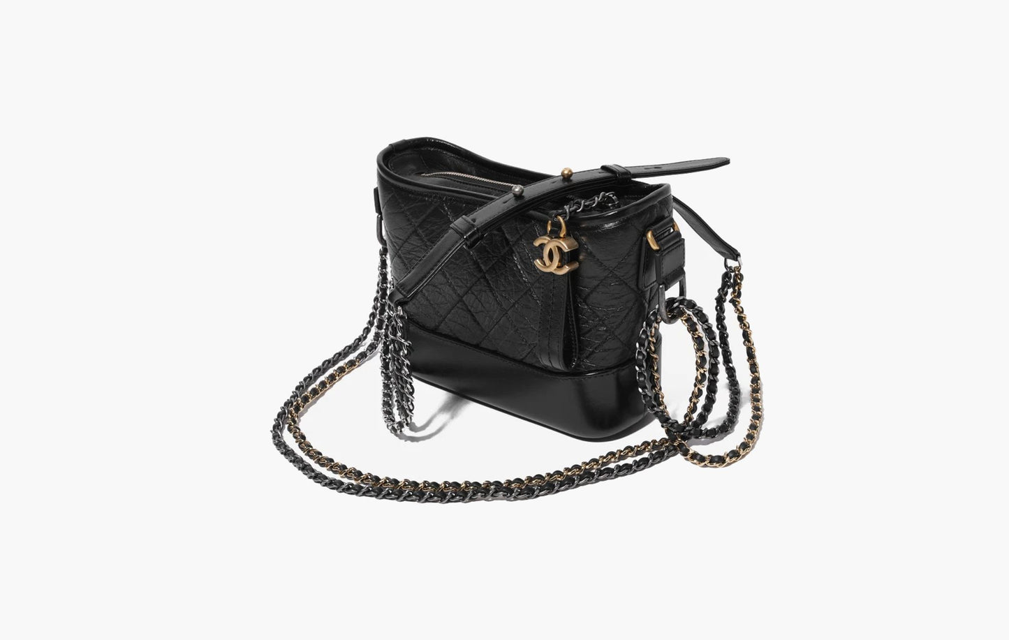 Chanel Gabrielle Small Hobo Bag Aged Calfskin Gold Black | The Sortage