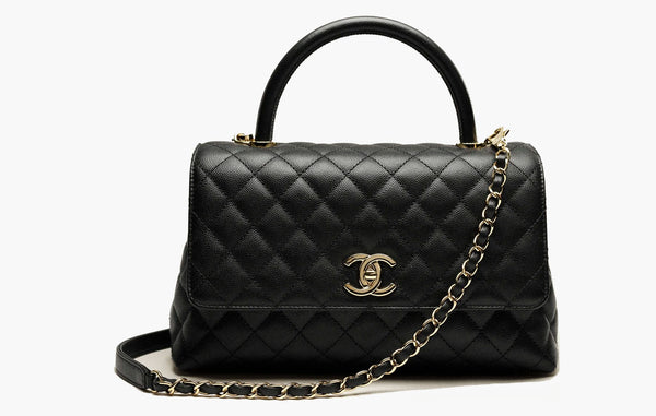 Chanel Large Flap Bag Grained Calfskin Gold-Tone Metal Black | The Sortage