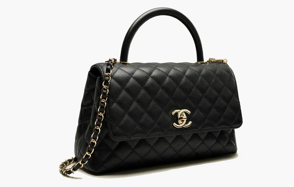 Chanel Large Flap Bag Grained Calfskin Gold-Tone Metal Black | The Sortage