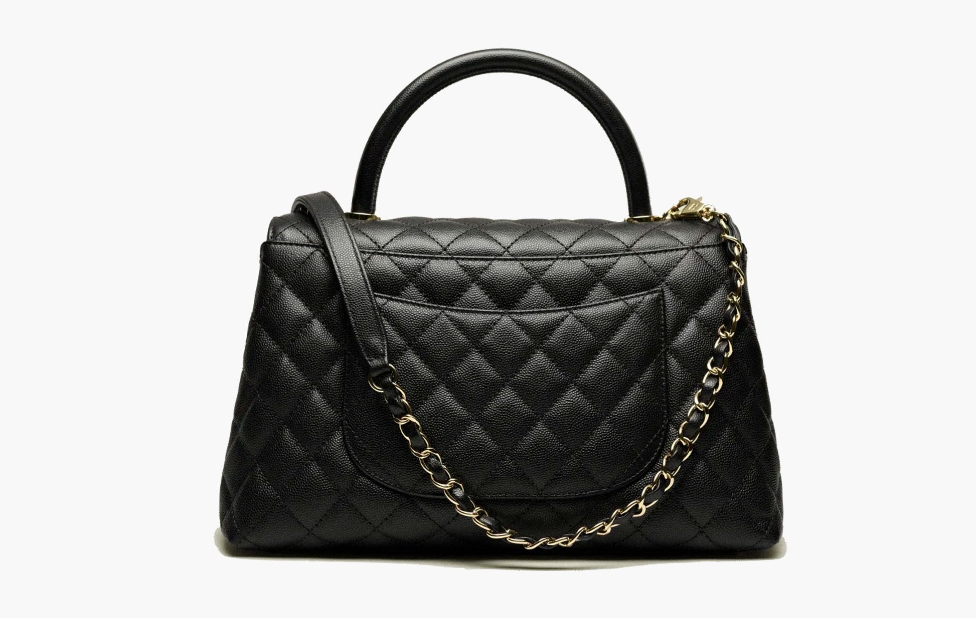 Chanel Large Flap Bag Grained Calfskin Gold-Tone Metal Black | The Sortage