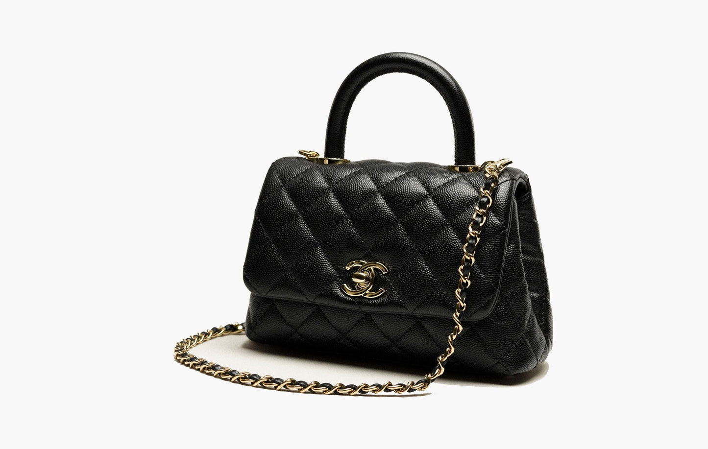 Chanel Mini Flap Bag Grained Calfskin Gold-Tone Metal Black | The Sortage