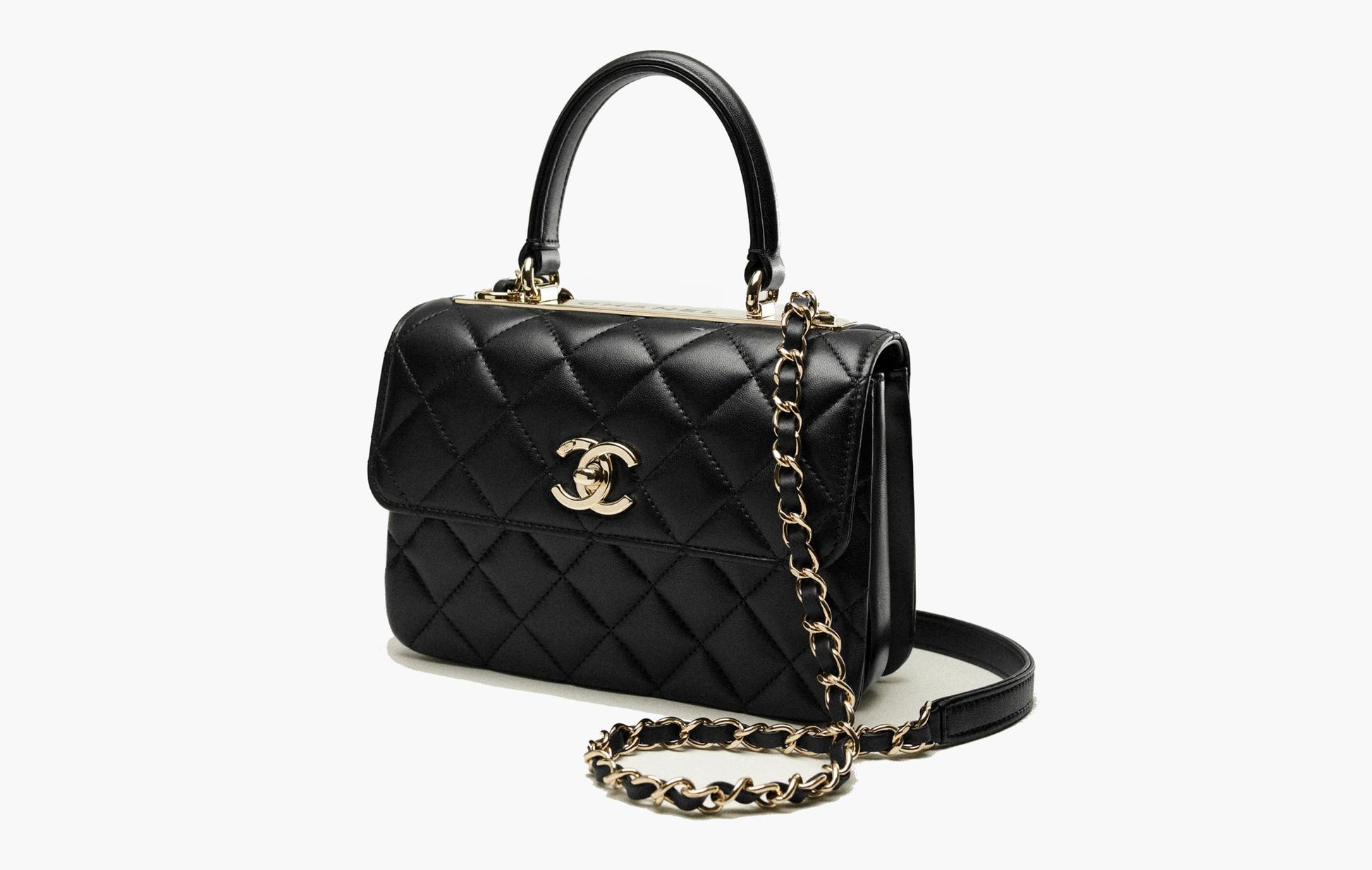 Chanel Mini Flap Bag Lambskin Gold-Tone Metal Black | The Sortage