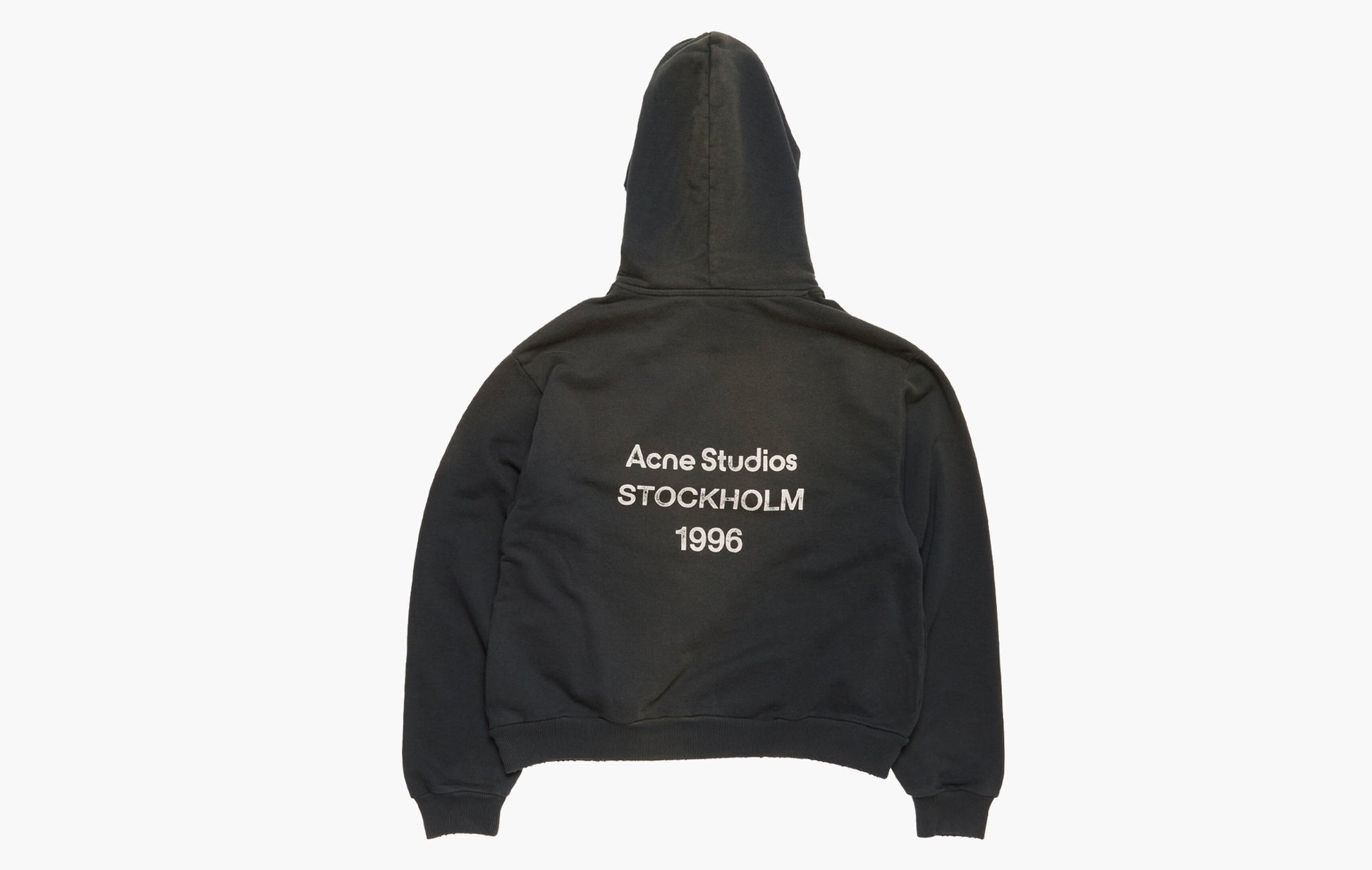 Acne Studios Back Logo Garment Dyed Hoodie Black | The Sortage