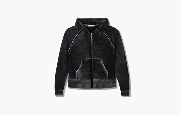 Acne Studios Hooded Zip Knit Sweater Black | The Sortage