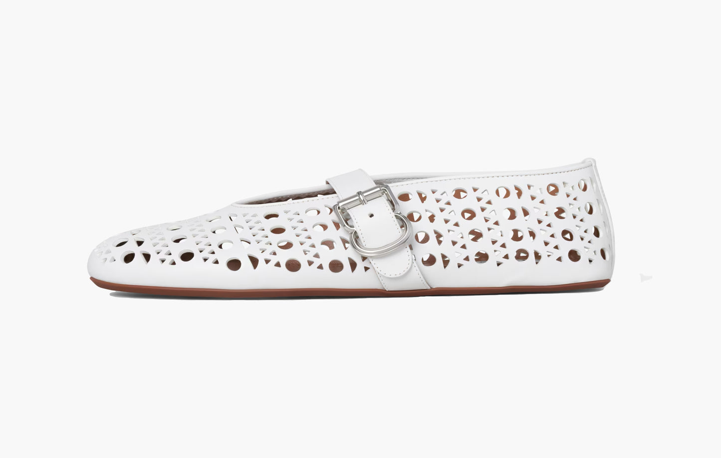 Alaia Ballet Flats In Vienne Lambskin White | The Sortage