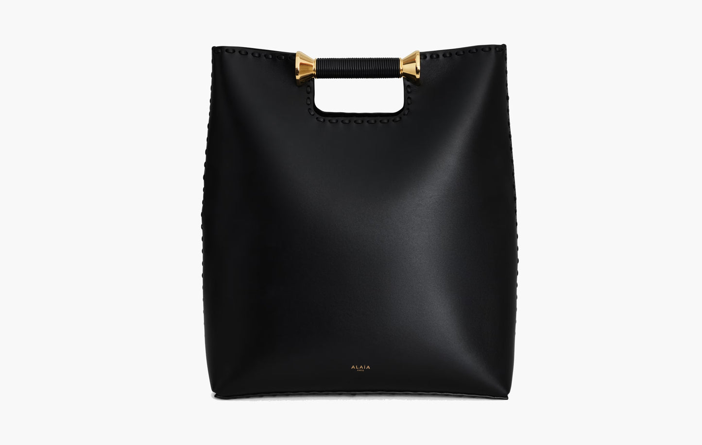 Alaia Bobine Tote Bag In Calfskin Black | The Sortage