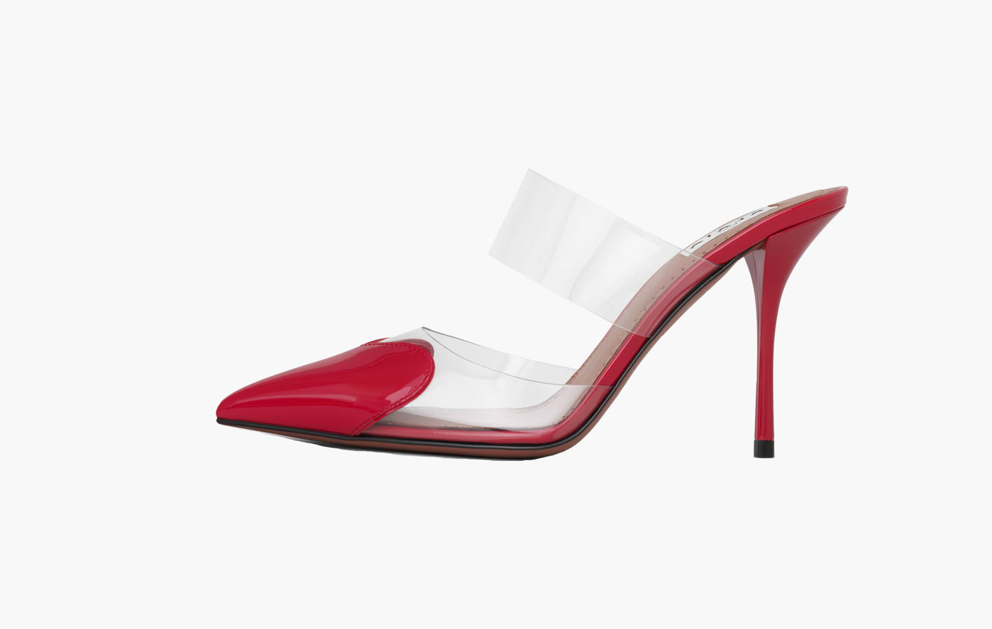 Alaia Le Cœur Mules In Patent Calfskin Lacquer Red | The Sortage