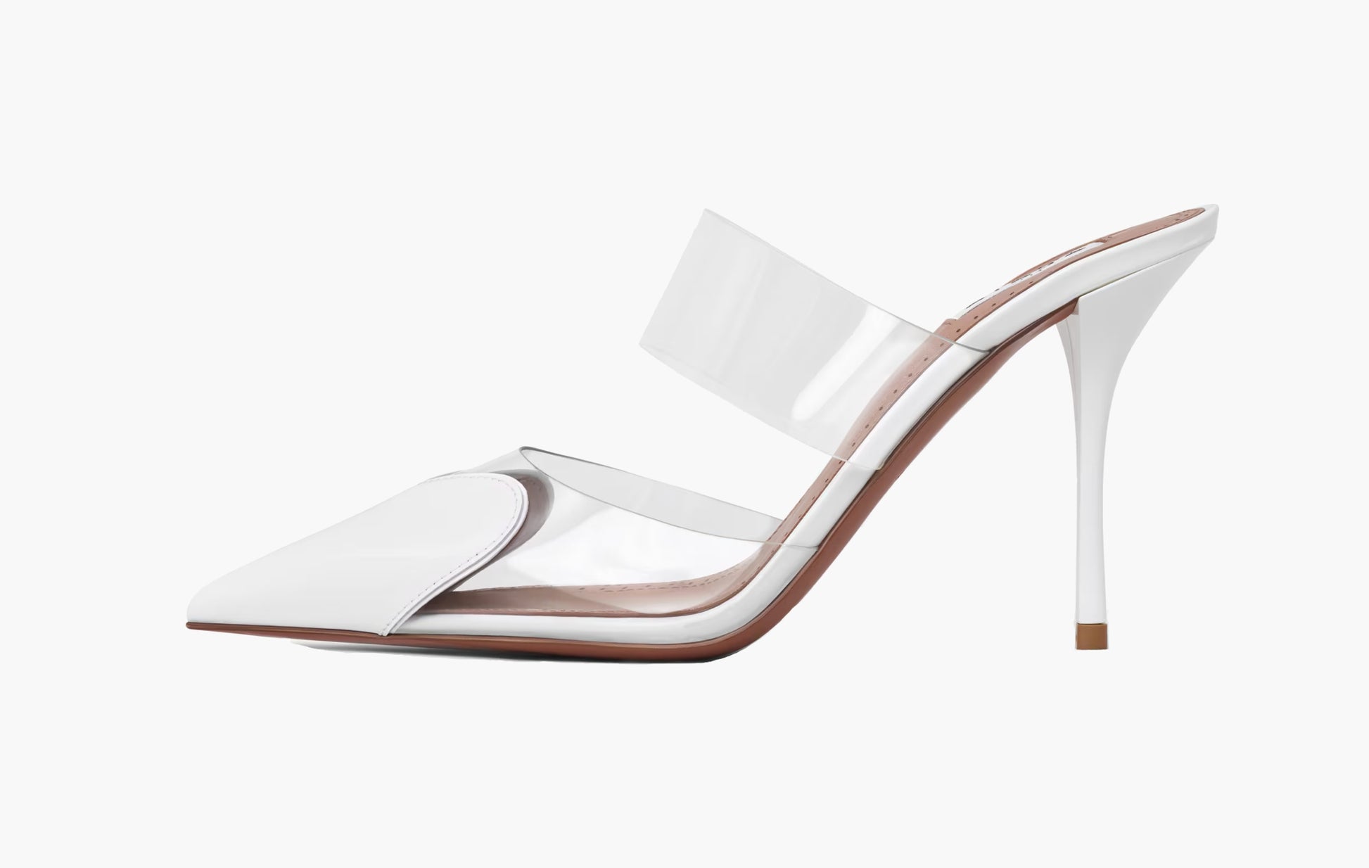 Alaia Le Cœur Mules In Patent Calfskin Optic White | The Sortage