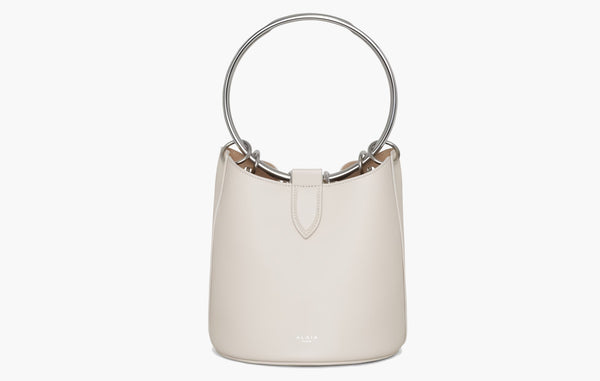 Alaia Ring Medium Bucket Bag In Calfskin Ivory | The Sortage