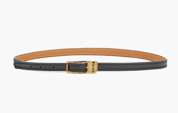 Loewe Amazona Smooth Calfskin Leather Padlock Belt Black/Gold | The Sortage
