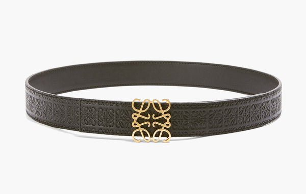 Loewe Anagram Pattent Reversible Repeat Calfskin Leather Belt Black/Gold | The Sortage