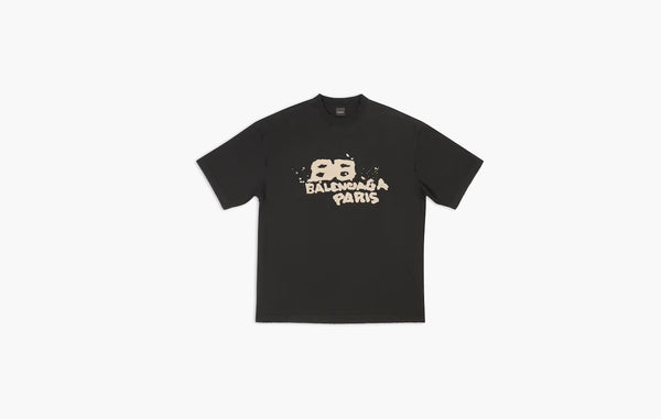 Balenciaga Hand-drawn Icon T-shirt Medium Fit Black | The Sortage