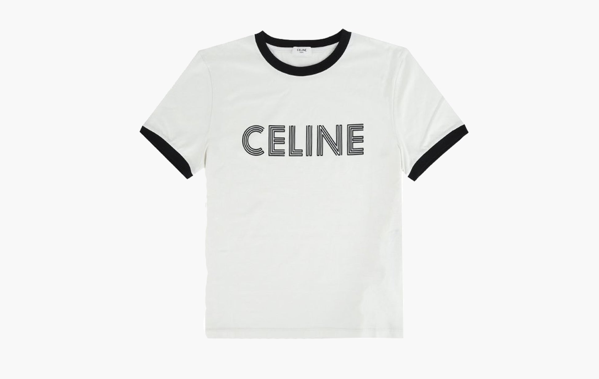 Celine Loose T-Shirt Jersey Dirty White Black | Sortage.