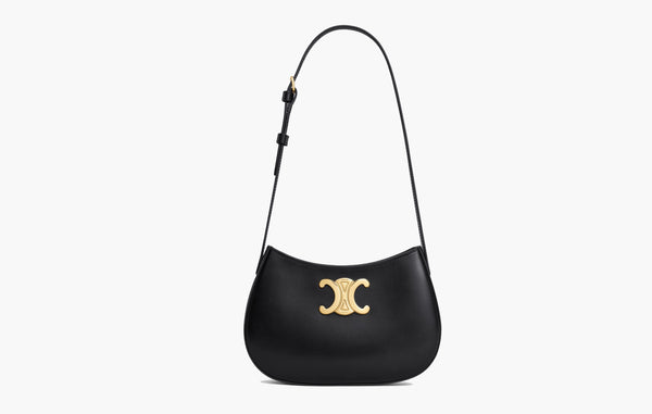 Celine Tilly Shiny Calfskin Leather Medium Bag Black| Sortage