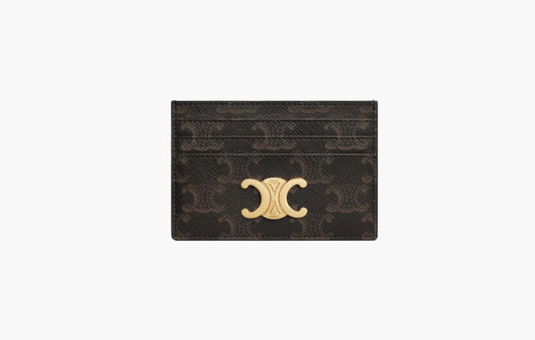 Celine Triomphe Canvas Card Holder Brown | Sortage