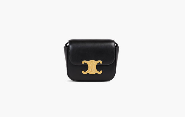 Celine Claude Shiny Calfskin Leather Mini Bag Black| Sortage