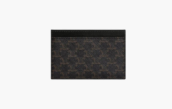 Celine Tripmphe Canvas And Calfskin Leather Cardholder Black | Sortage