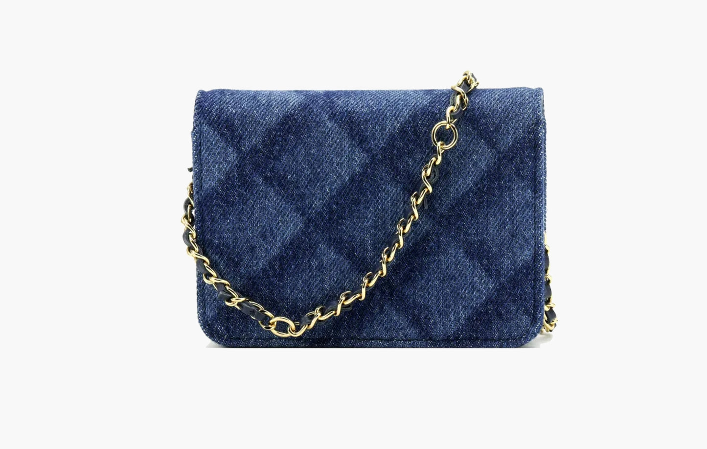 Chanel Flap Coin Purse with Chain Denim Shoulder Bag Dark Blue | Sortage