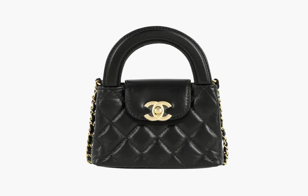 Chanel Kelly 23K Shiny Aged Calfskin Mini Shopping Bag Black | Sortage