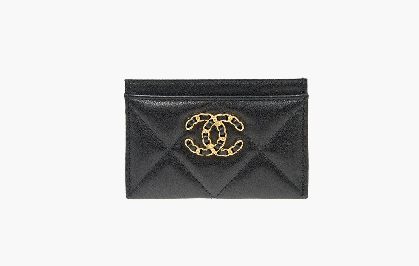 Chanel СС Logo Calfskin Leather Cardholder Black | Sortage