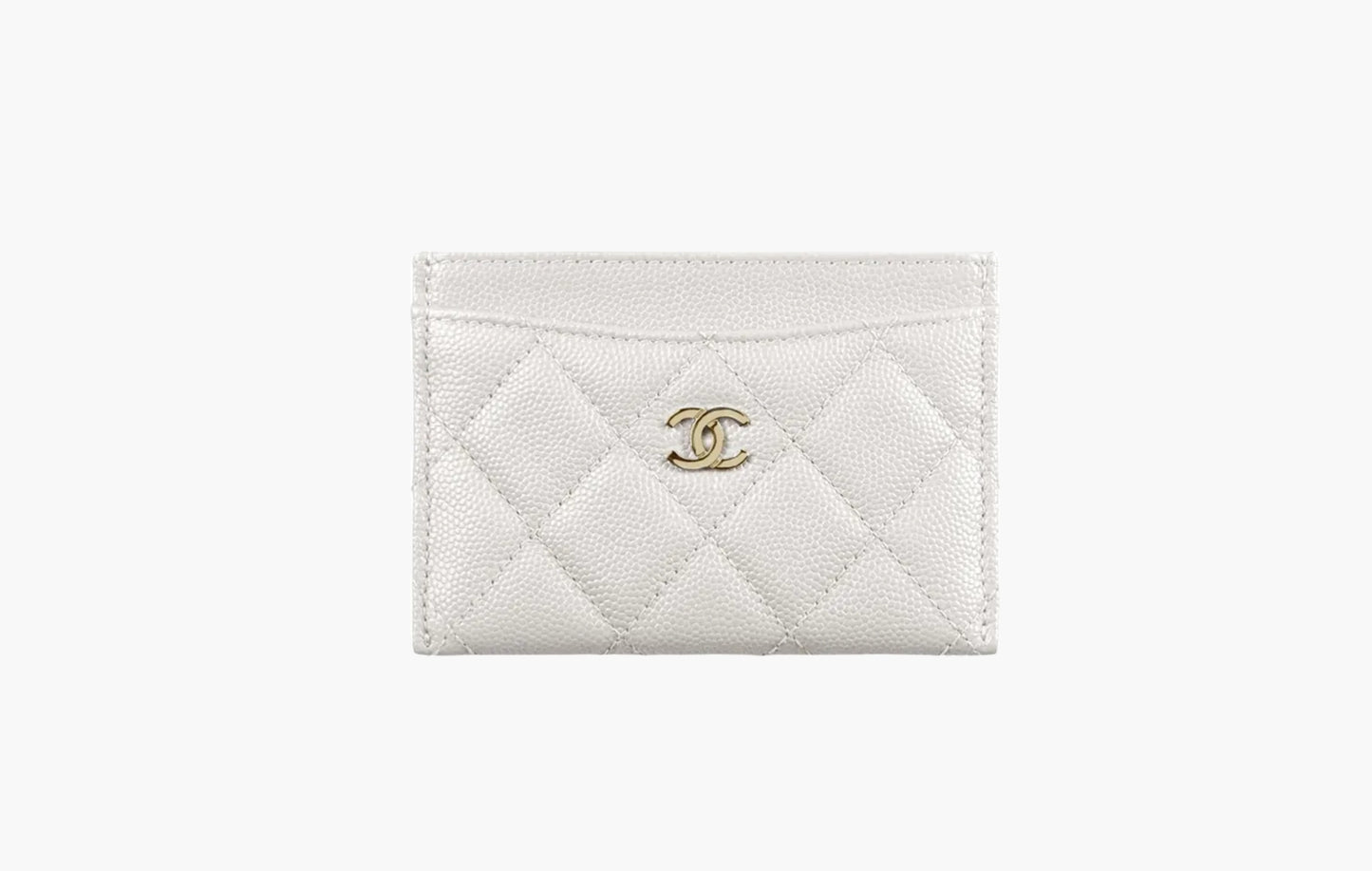 Chanel СС Mini Logo Calfskin Leather Cardholder White | Sortage