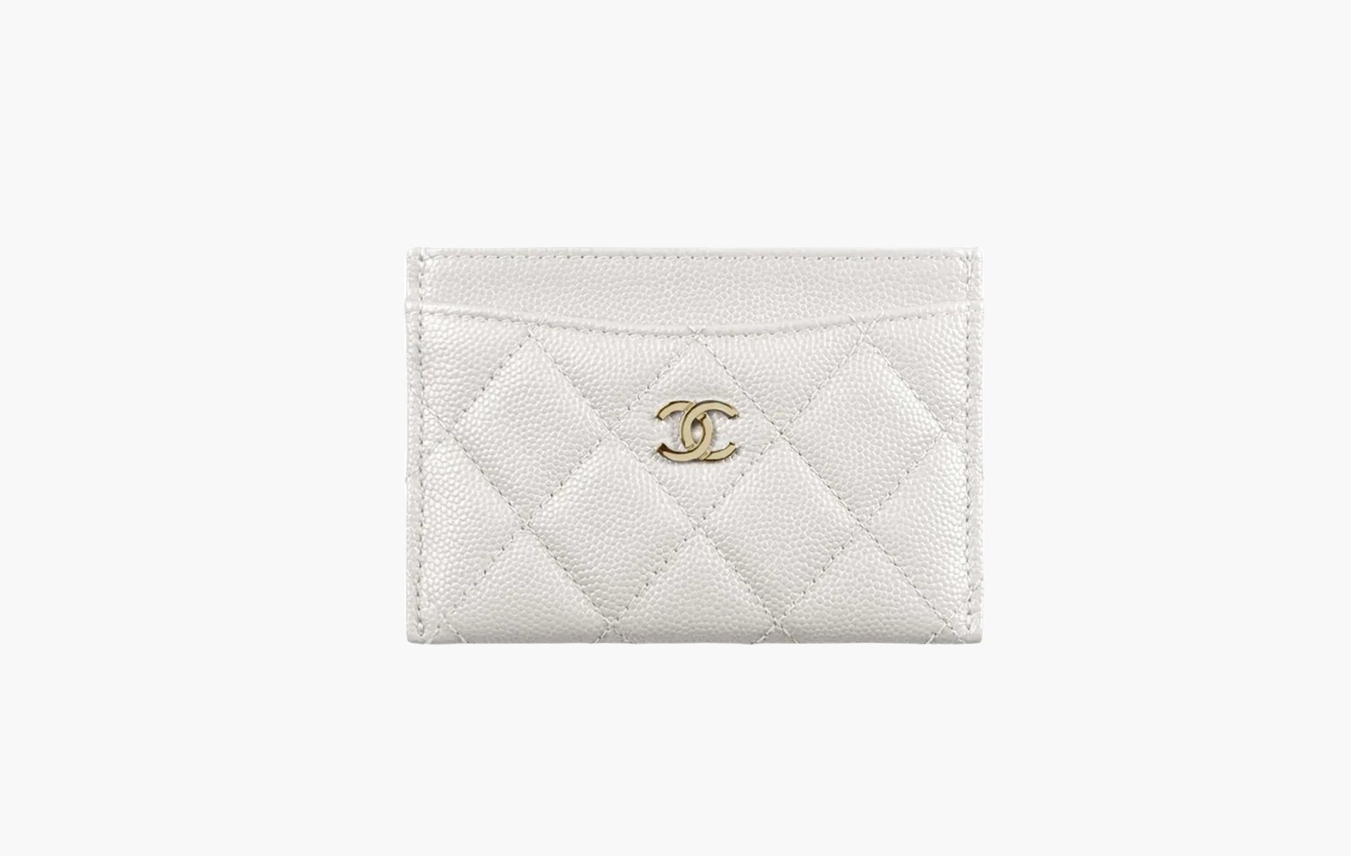 Chanel СС Mini Logo Calfskin Leather Cardholder White | Sortage