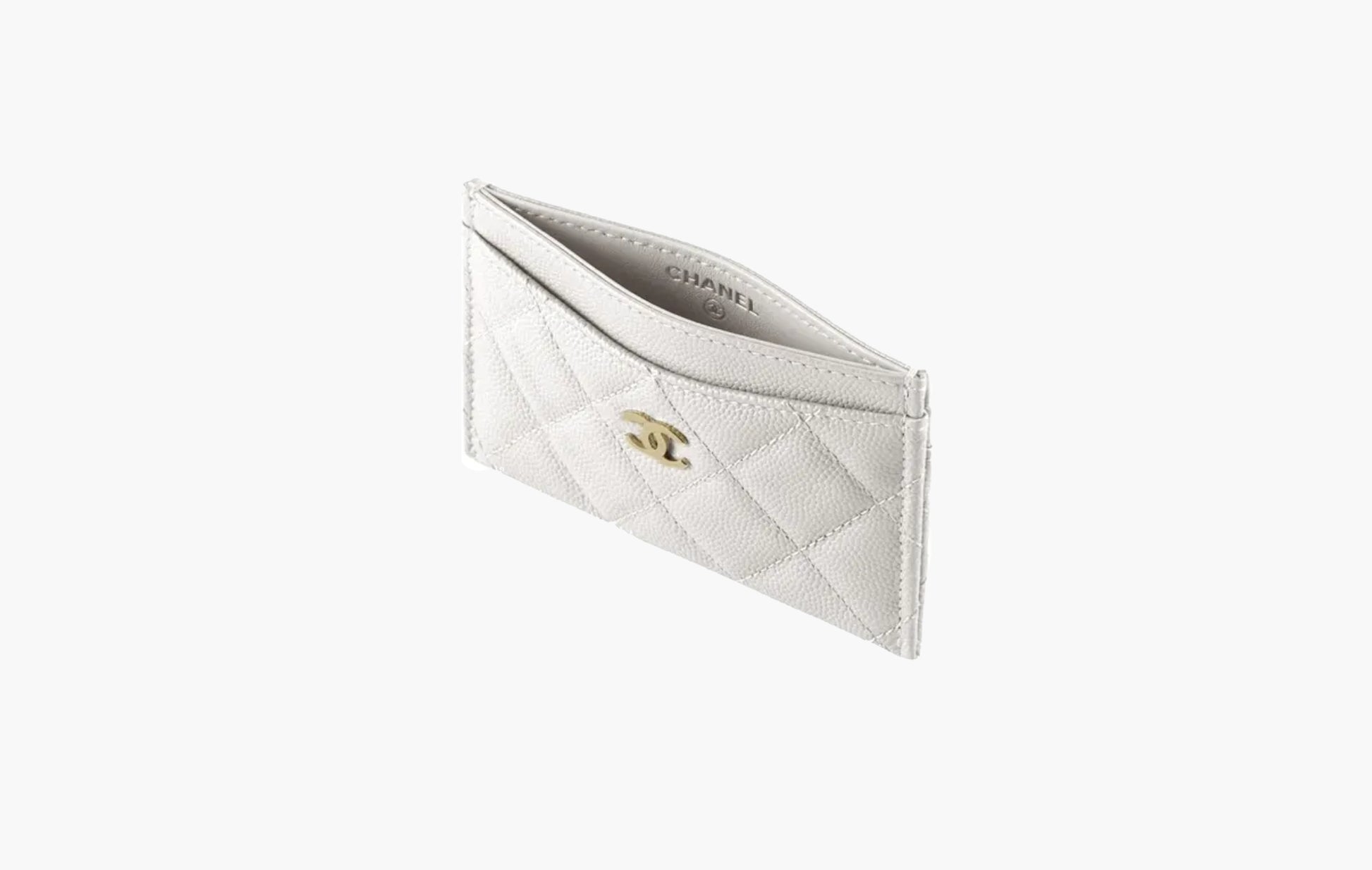 Chanel СС Mini Logo Calfskin Leather Cardholder White | Sortage