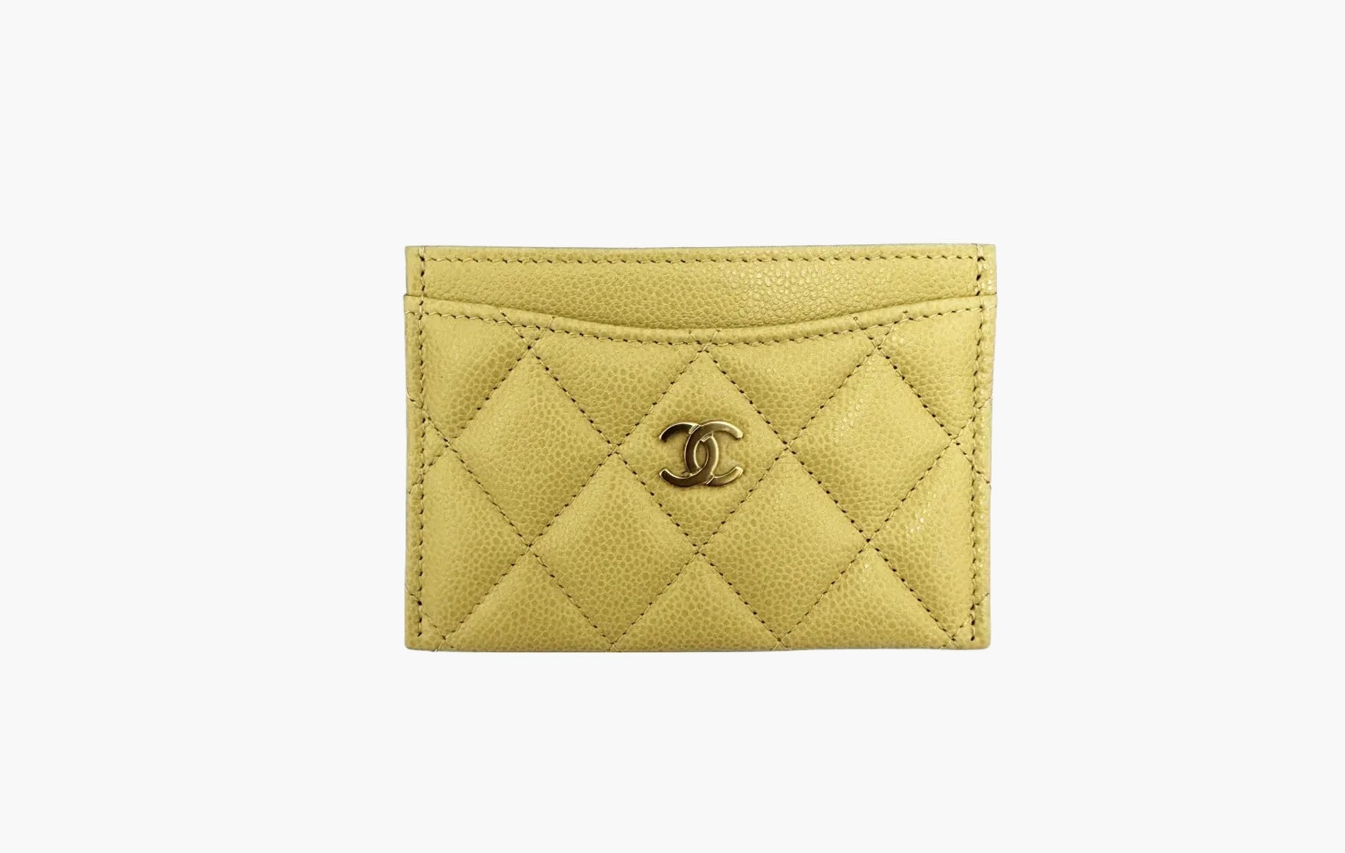 Chanel СС Mini Logo Calfskin Leather Cardholder Yellow | Sortage