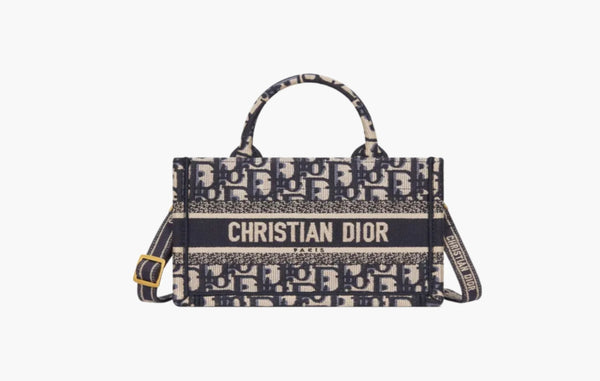 Dior Oblique Jacquard Book Mini Tote Back Ecru Blue | Sortage