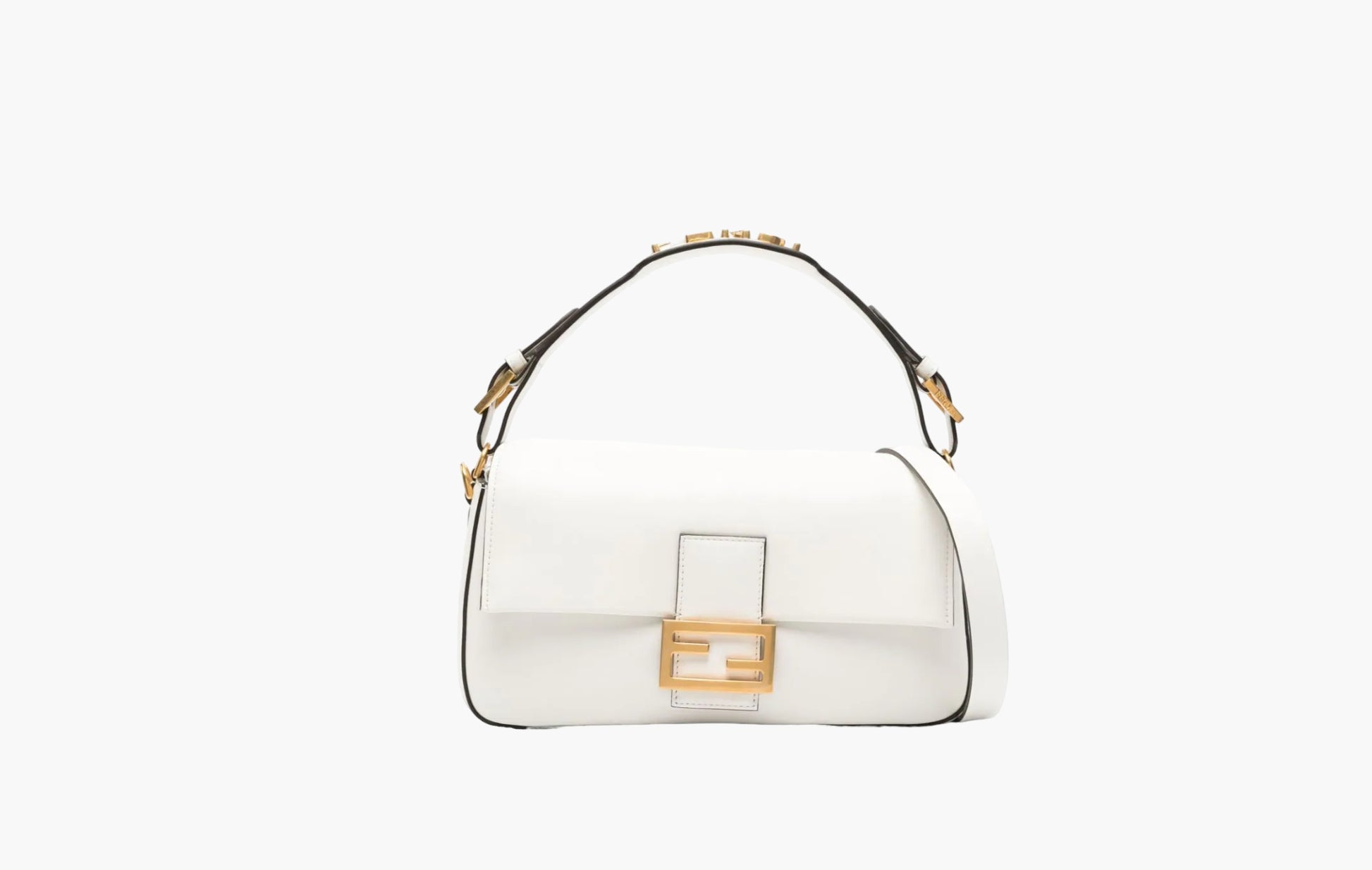 Fendi Baguette Leather Shoulder Bag White | The Sortage