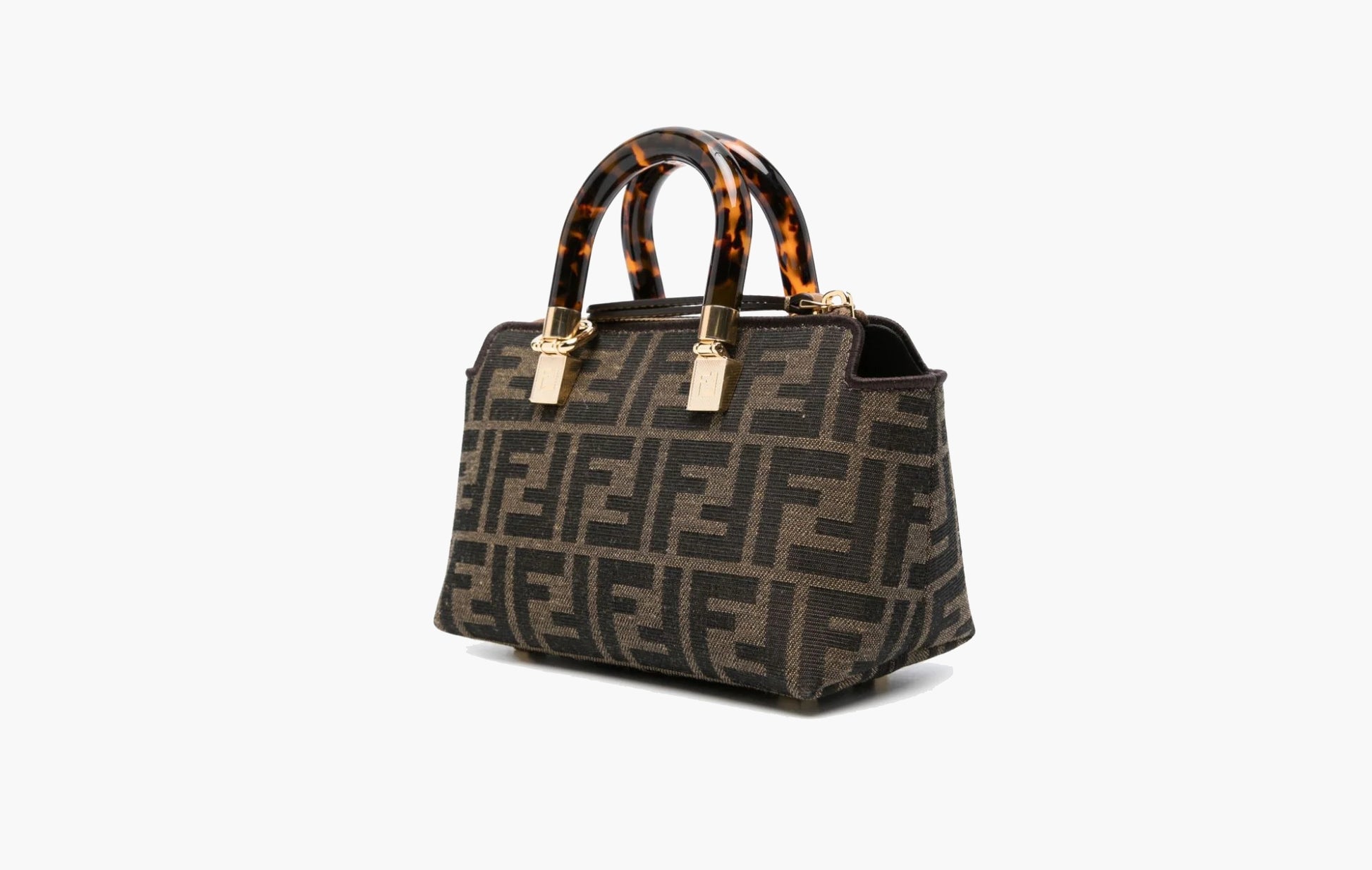 Fendi By The Way FF Jacqard Mini Canvas Tote Bag Brown  | The Sortage