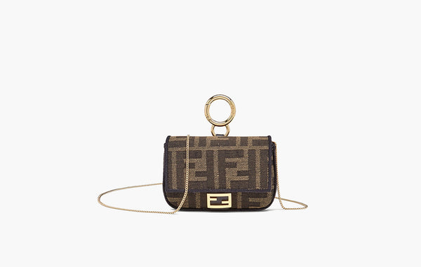 Fendi Baguette Charm Nano Fabric Charm Brown | The Sortage