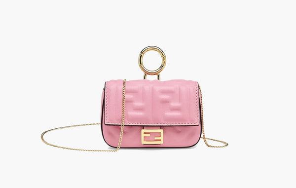 Fendi Baguette Pendant Nano Lambskin Bag Pink | The Sortage